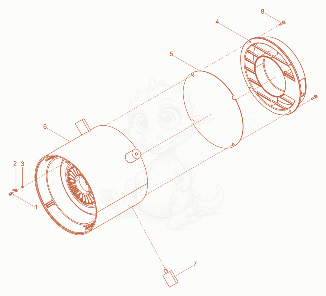 Exploded parts diagram of the Transformer intake of a Wacker Neuson FUE6/042/200, with numbered balloons