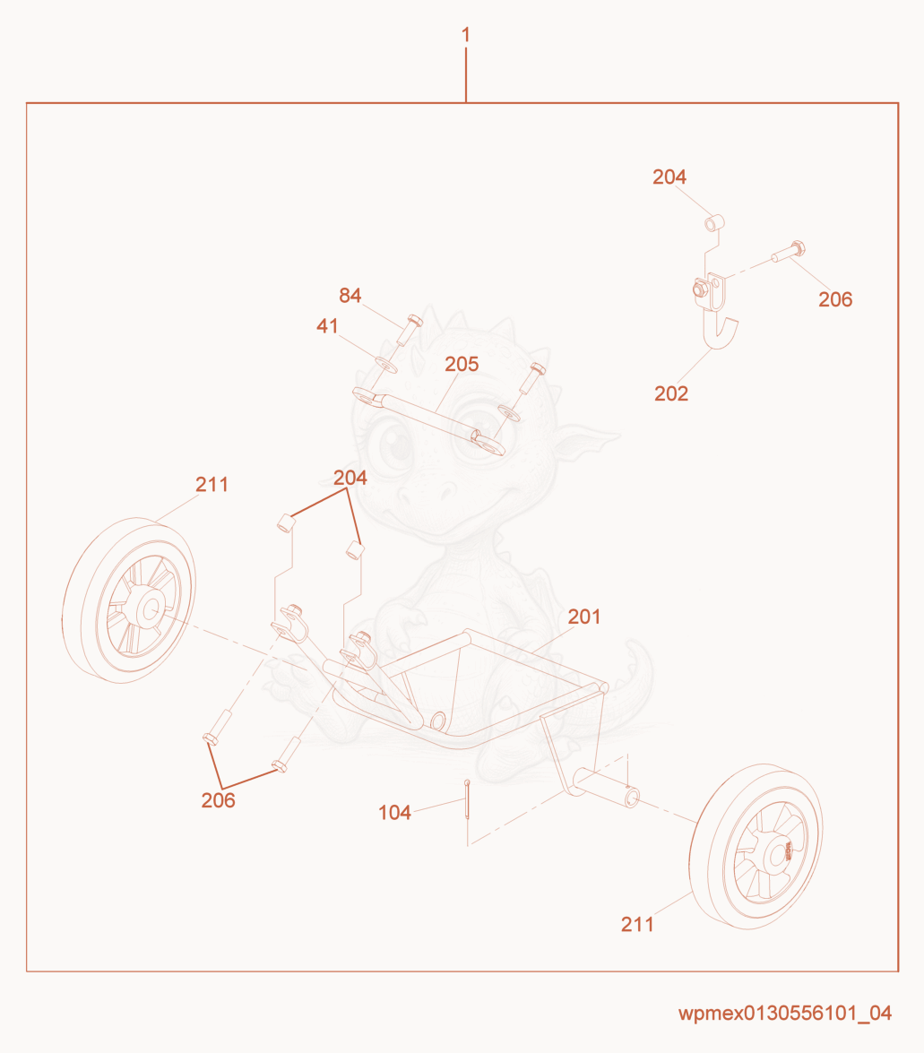 Exploded parts diagram of the Wheel Kit of a Wacker Neuson VP1340WW/WH, with numbered balloons