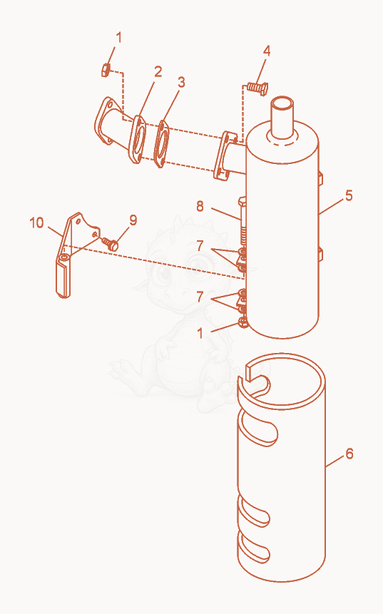 Exploded parts diagram of the Muffler of a Wacker Neuson RT560, with numbered balloons