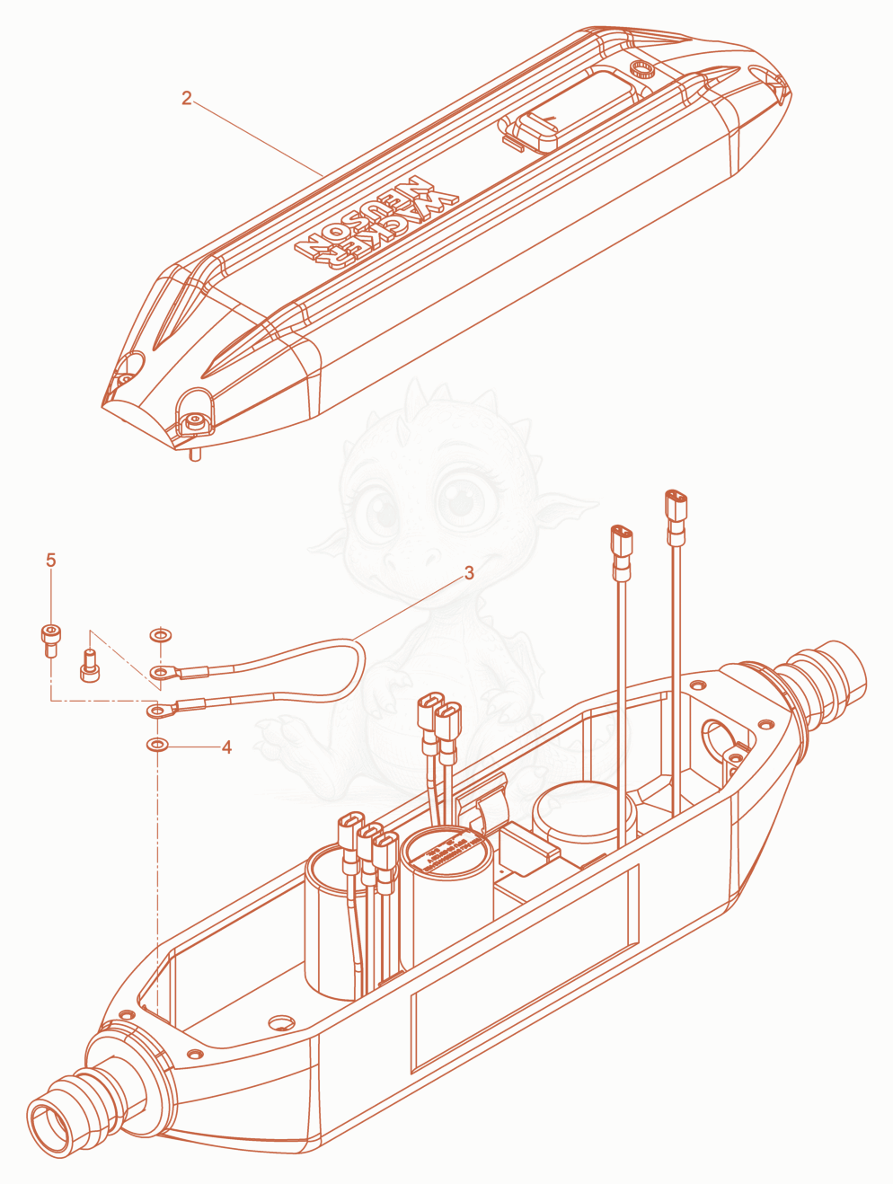 Exploded parts diagram of the Frequency converter cpl. of a Wacker Neuson FUFLEX4_120US, with numbered balloons