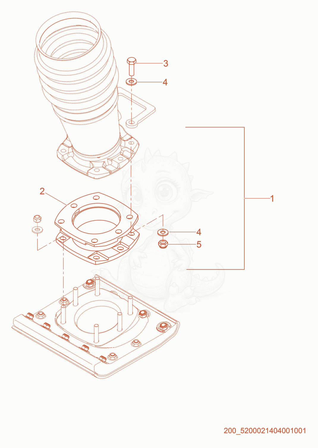 Exploded parts diagram of the Ramming Shoe Extension Kit of a Wacker Neuson BS60-4S, with numbered balloons