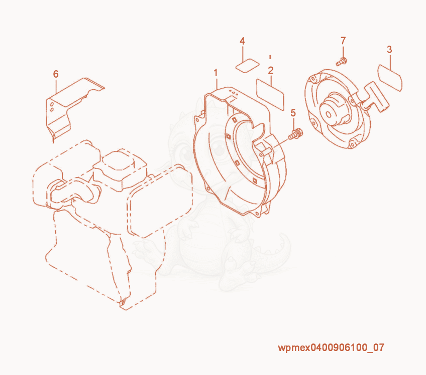 Exploded parts diagram of the Blower Housing of a Wacker Neuson VP60HW, with numbered balloons