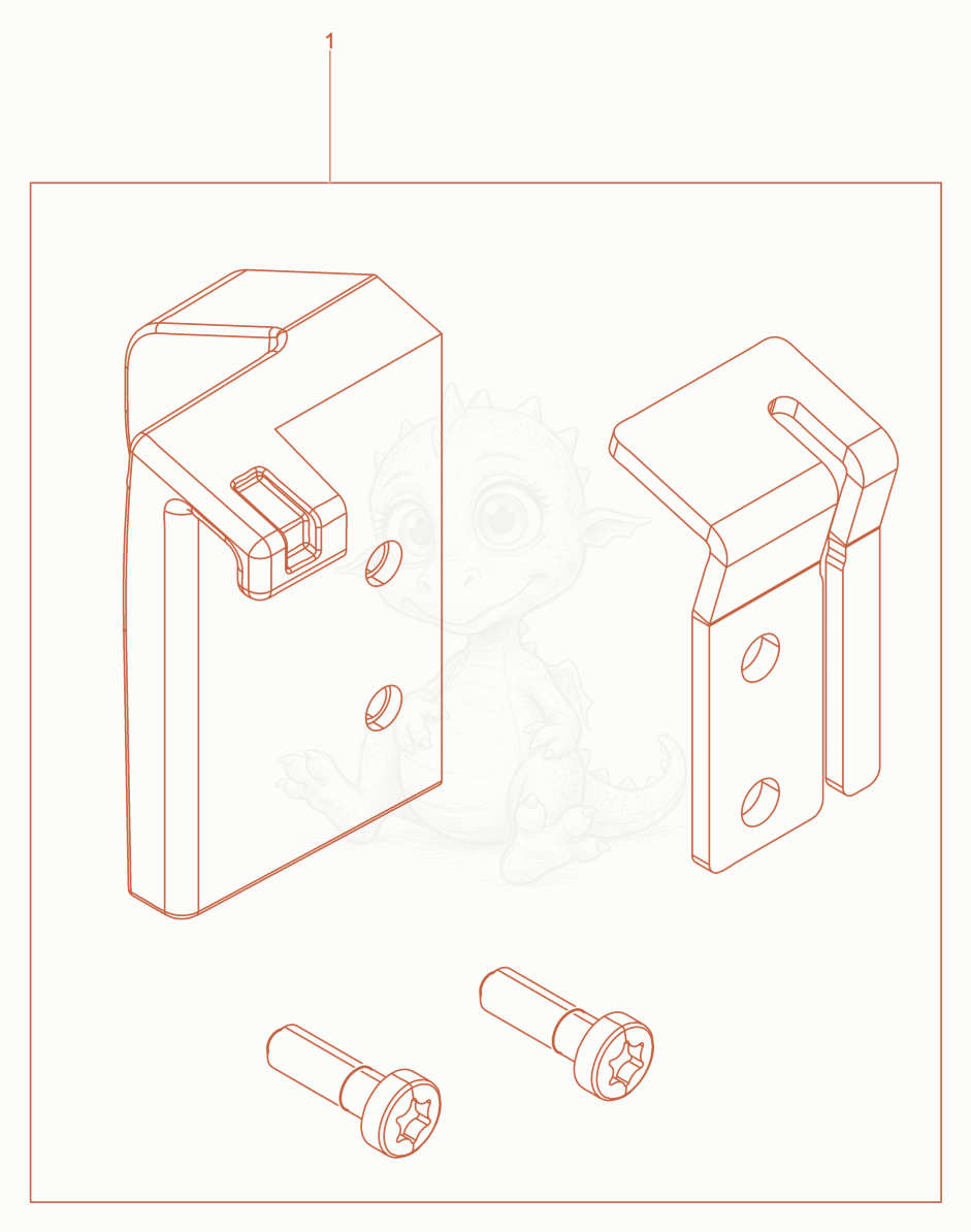 Exploded parts diagram of the Kit-retrofit belt guide of a Wacker Neuson DPU6555HE, with numbered balloons