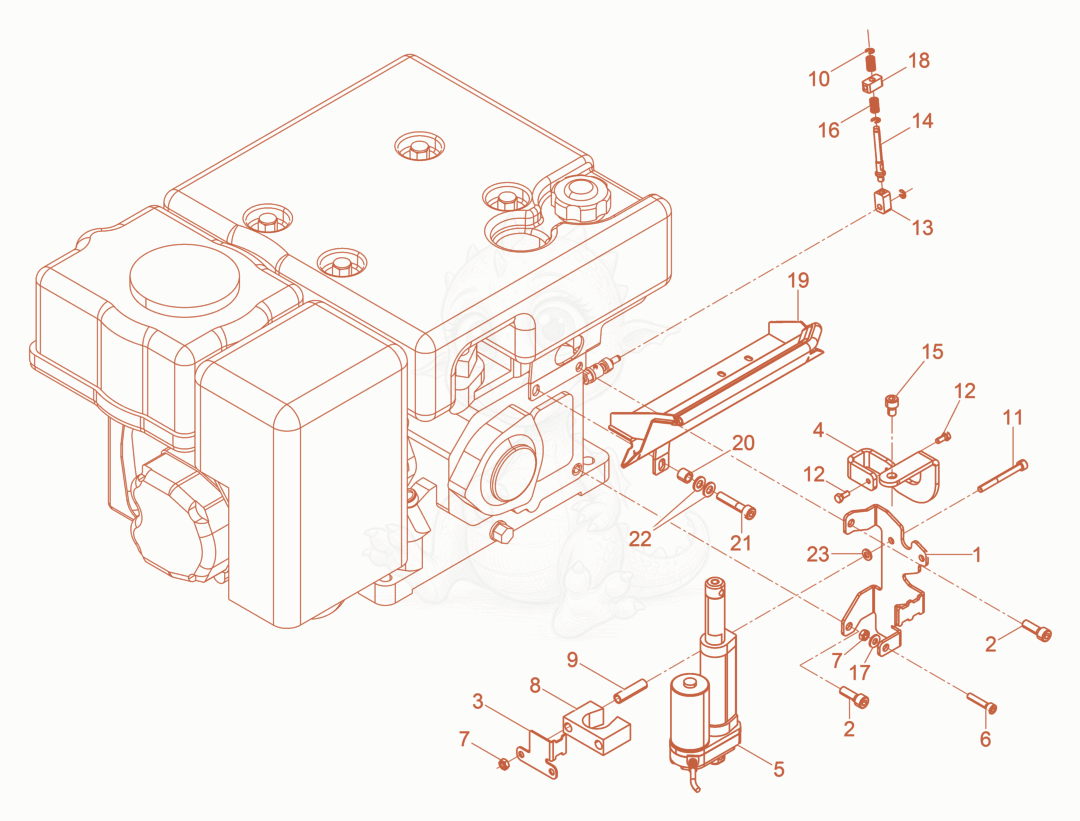 Despiece del Speed lever cpl. de una máquina Wacker Neuson DPU7060FET, con globos numerados