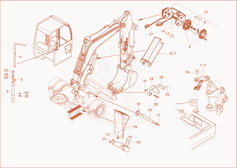 Despiece del SECURITY INSTALLATIONS de una máquina Wacker Neuson 6502WD, con globos numerados