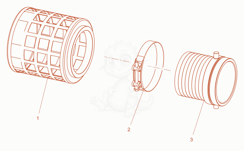 Exploded parts diagram of the Strainer of a Wacker Neuson PT6YT-IN, with numbered balloons