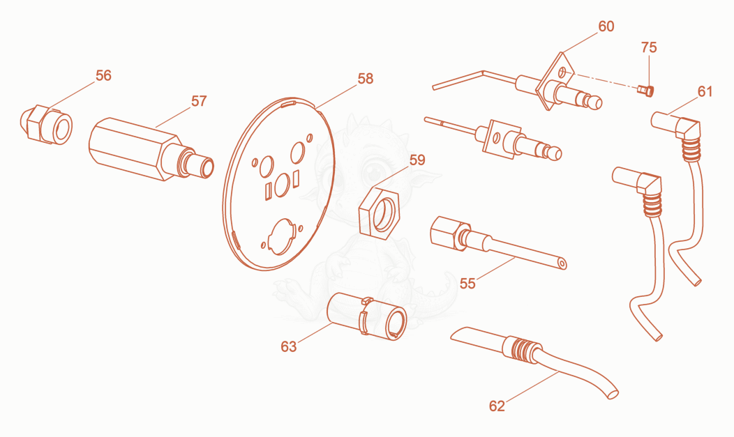Exploded parts diagram of the Injector Holder of a Wacker Neuson HD49, with numbered balloons