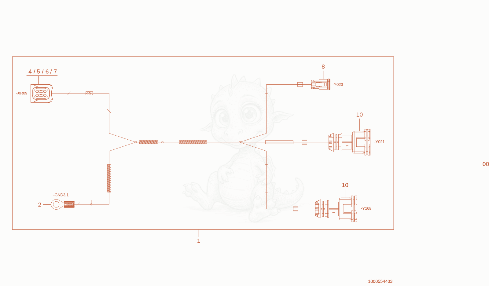 Exploded parts diagram of the wiring harness of a Wacker Neuson WL300E(A15-01), with numbered balloons