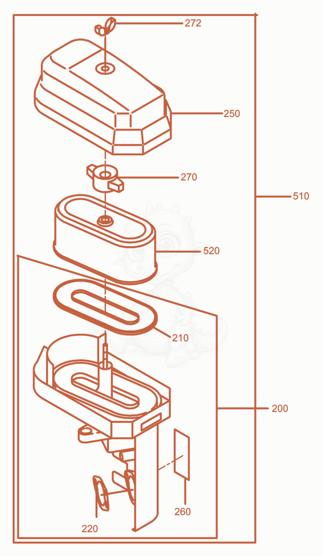 Exploded parts diagram of the Air Cleaner of a Wacker Neuson BPU2540, with numbered balloons