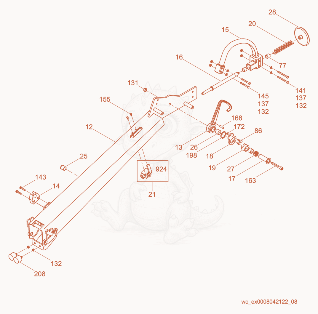 Exploded parts diagram of the Upper Handle cpl. of a Wacker Neuson RD7H-ESEU, with numbered balloons