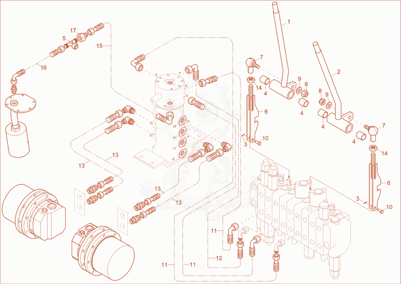Exploded parts diagram of the TRAVELLING GEAR INSTALLATION of a Wacker Neuson 803, with numbered balloons