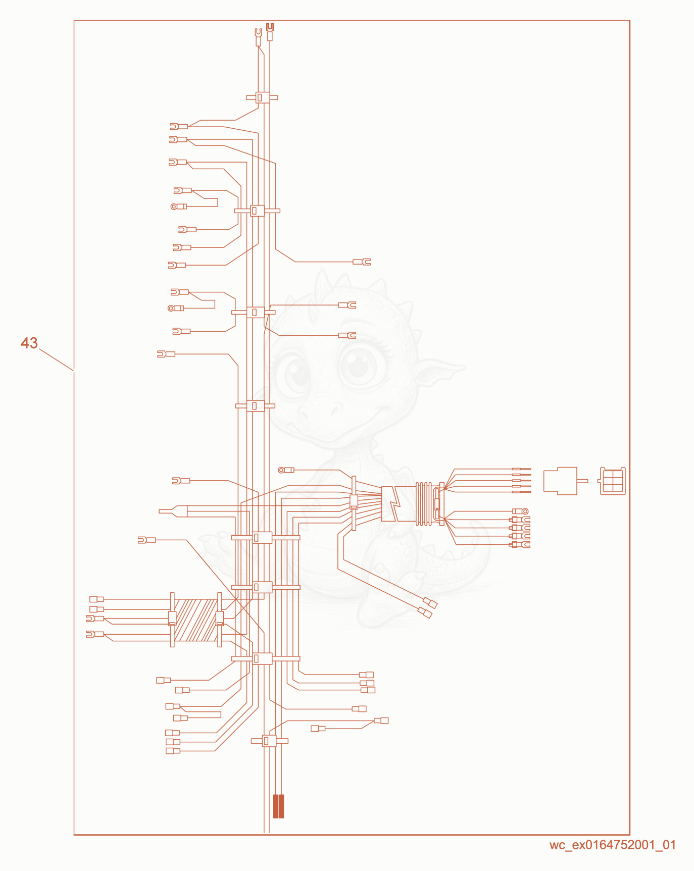Exploded parts diagram of the Wiring Harness/Main of a Wacker Neuson GP5600, with numbered balloons