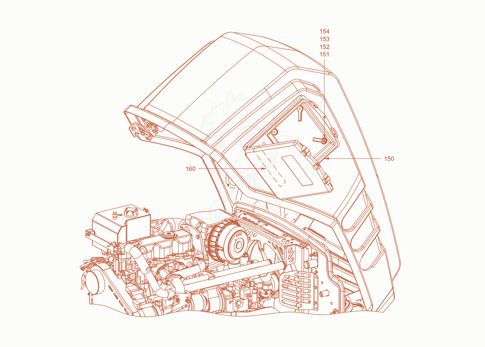 Exploded parts diagram of the additional storage of a Wacker Neuson RD40-130CDPF, with numbered balloons