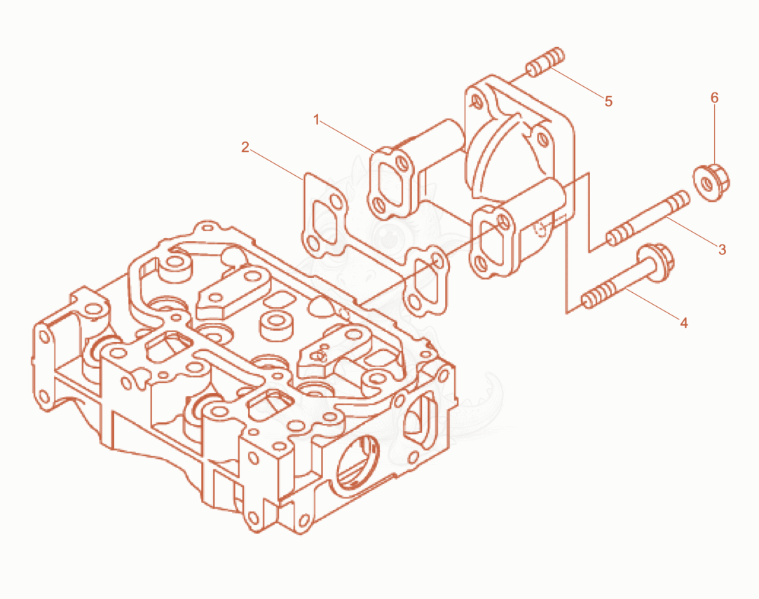 Exploded parts diagram of the Exhaust of a Wacker Neuson LTN5YUK, with numbered balloons