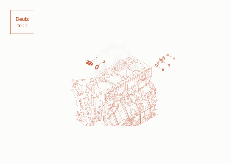 Exploded parts diagram of the CYLINDER BLOCK of a Wacker Neuson DW50-2, with numbered balloons