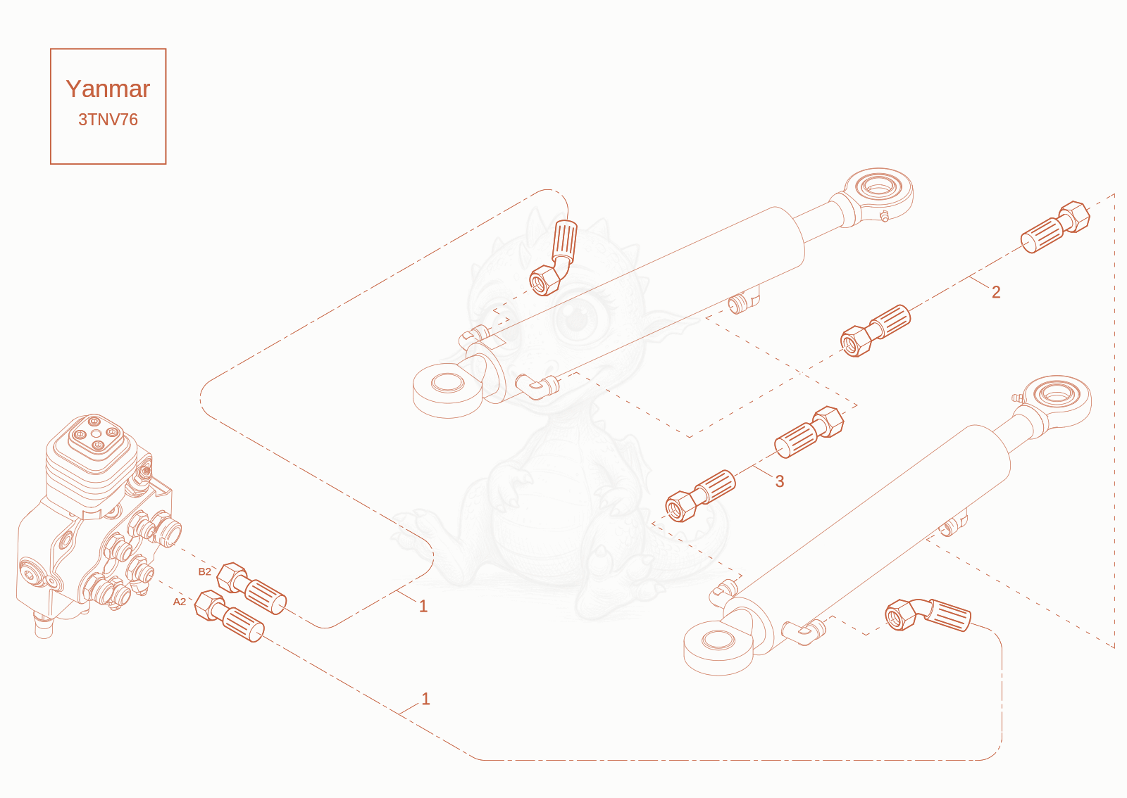 Exploded parts diagram of the SWIVEL CYLINDER OPERATION of a Wacker Neuson DW30-2, with numbered balloons