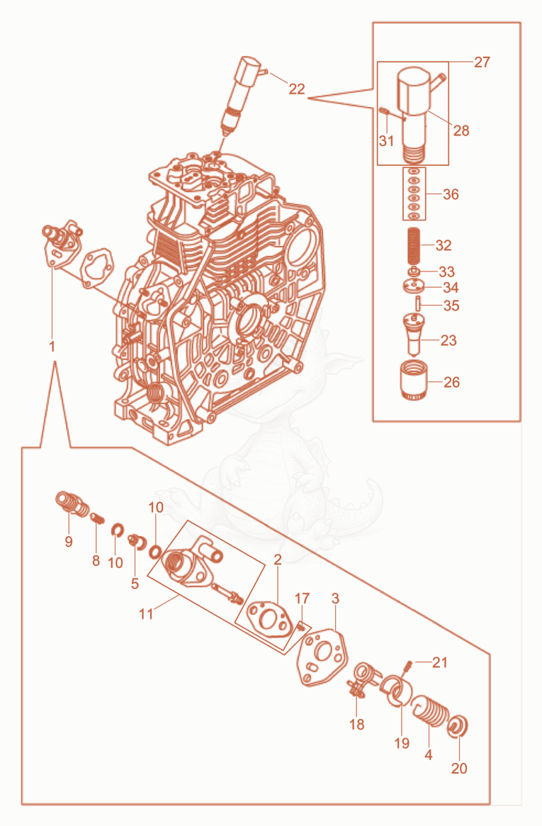 Exploded parts diagram of the Fuel System of a Wacker Neuson DPU4045YE, with numbered balloons
