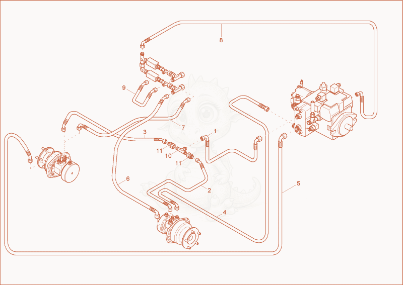 Exploded parts diagram of the TRAVELLING GEAR INSTALLATION of a Wacker Neuson 1501, with numbered balloons