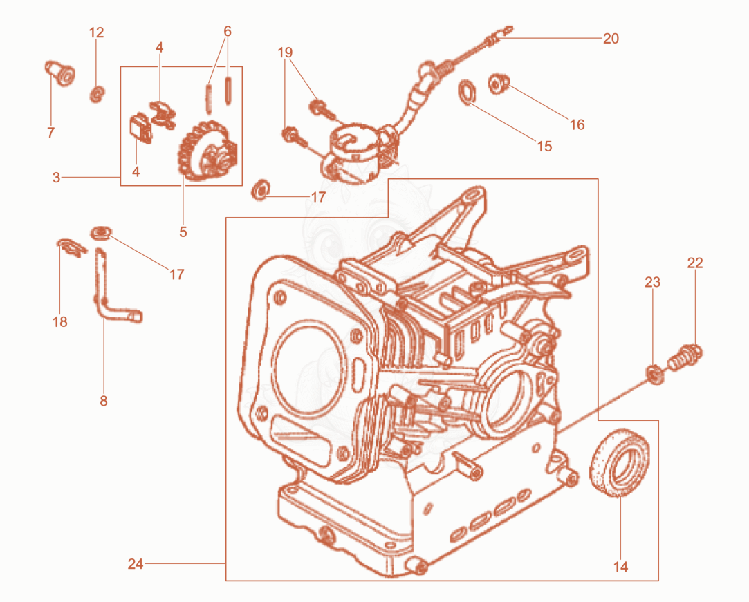 Exploded parts diagram of the Cylinder housing of a Wacker Neuson WP1550AWCN, with numbered balloons