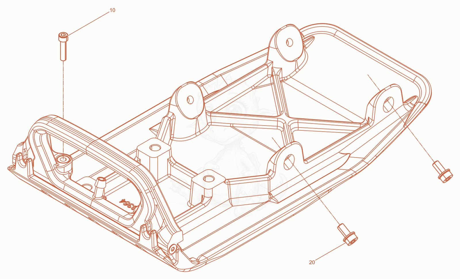 Exploded parts diagram of the Baseplate base of a Wacker Neuson BPS1340AW, with numbered balloons