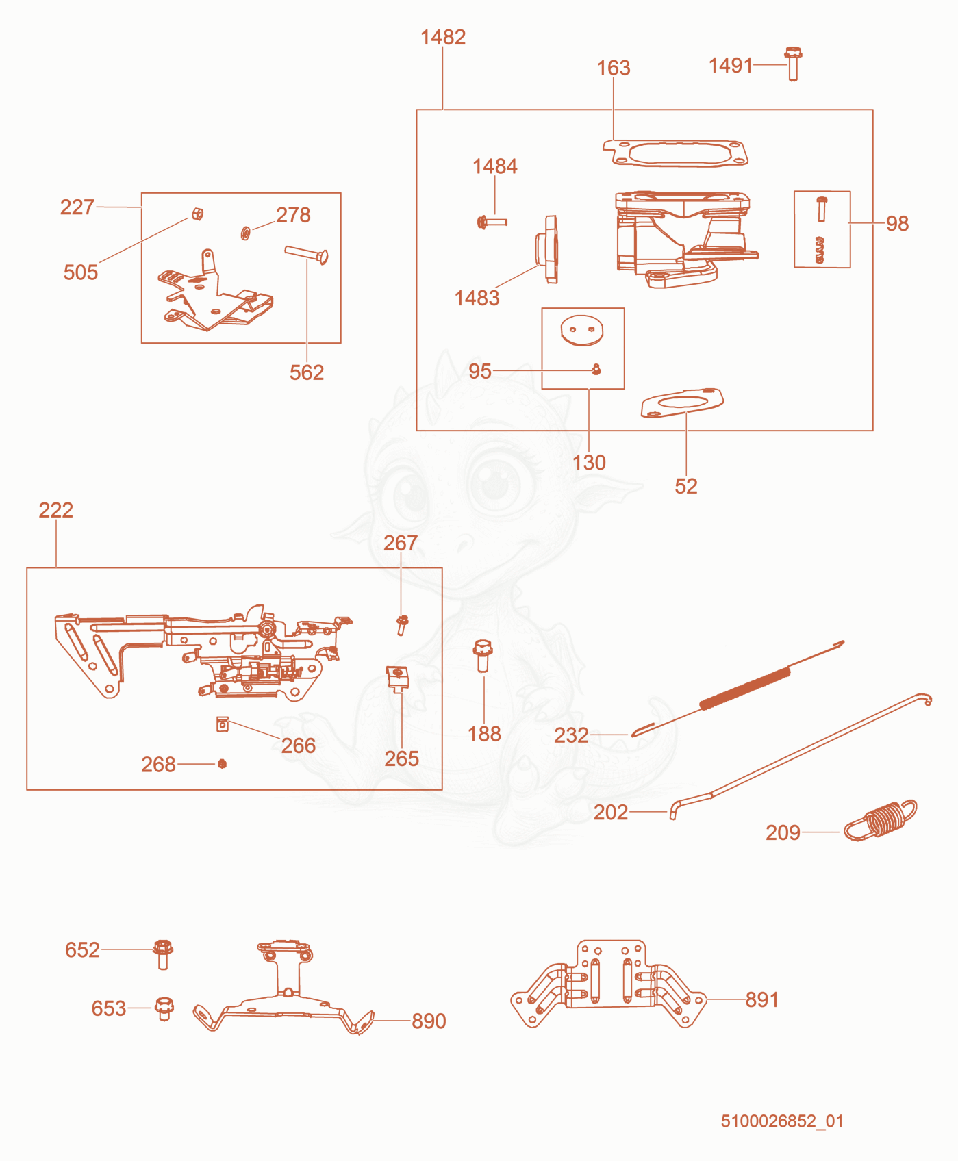 Exploded parts diagram of the Governor of a Wacker Neuson CRT48-37VEU, with numbered balloons