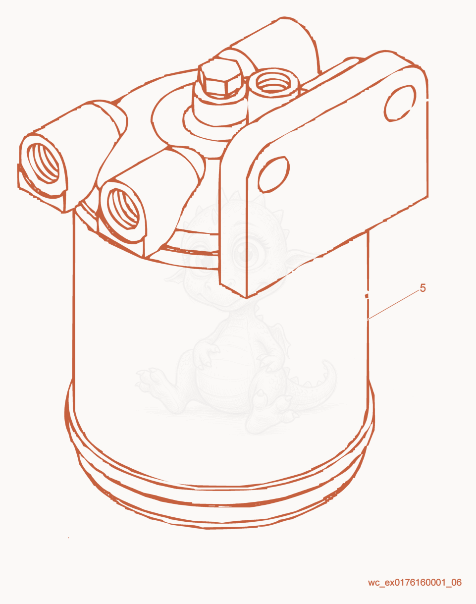 Exploded parts diagram of the Fuel Filter of a Wacker Neuson LTN6C-P, with numbered balloons