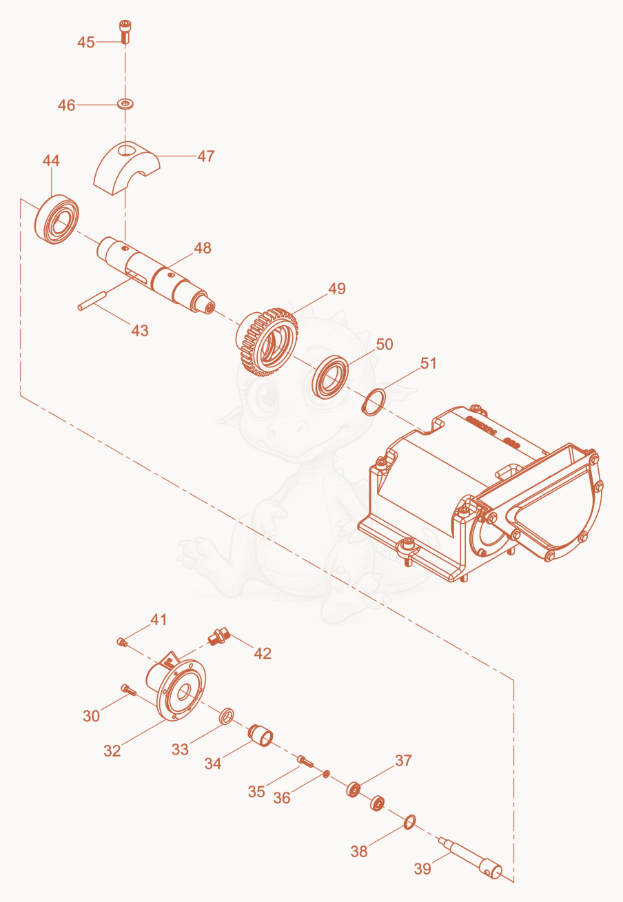 Exploded parts diagram of the Exciter cpl. of a Wacker Neuson DPU3050H, with numbered balloons