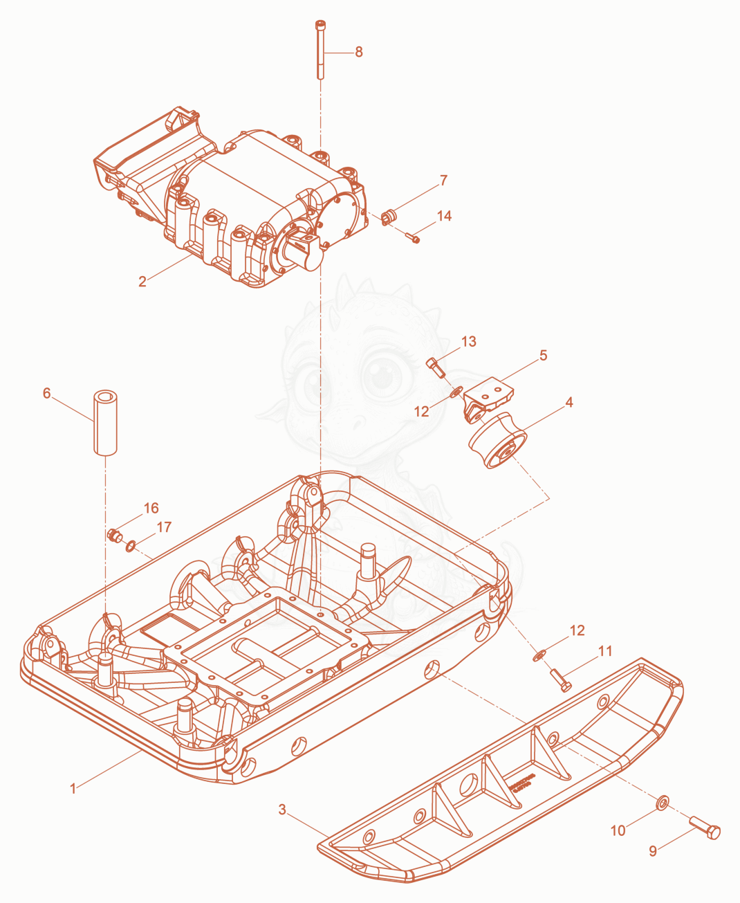 Exploded parts diagram of the Baseplate of a Wacker Neuson DPU6555HEAP, with numbered balloons