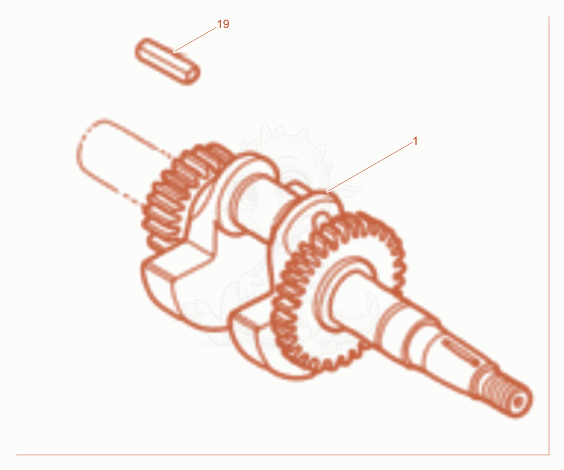 Exploded parts diagram of the Crankshaft of a Wacker Neuson BPS1135AEU, with numbered balloons