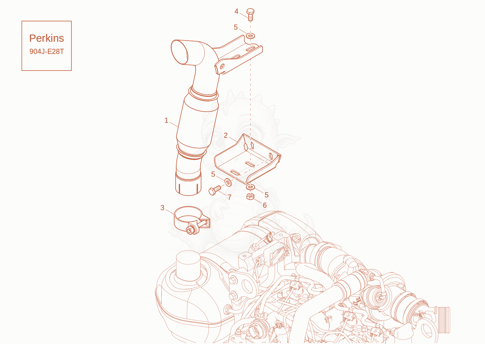 Exploded parts diagram of the EXHAUST of a Wacker Neuson EW100-2, with numbered balloons