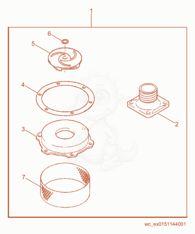 Exploded parts diagram of the High Head Kit of a Wacker Neuson PS47503HH, with numbered balloons