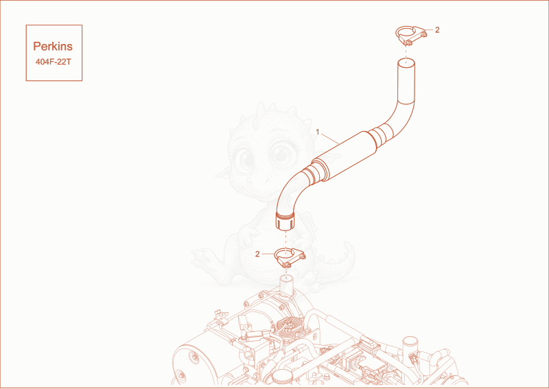 Exploded parts diagram of the exhaust of a Wacker Neuson ET65, with numbered balloons