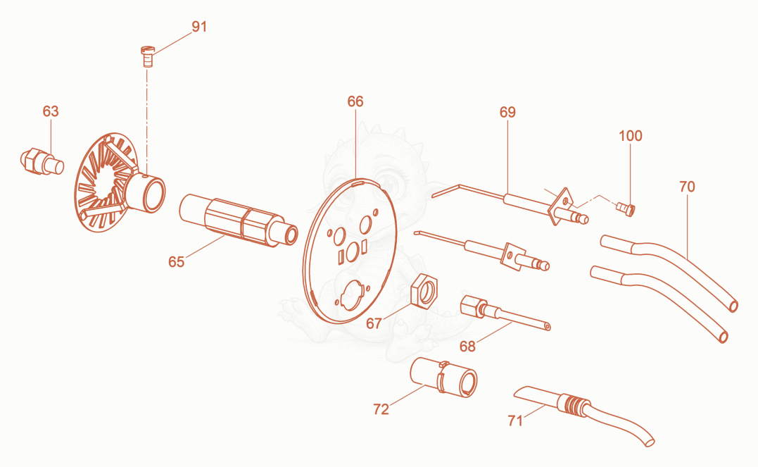 Exploded parts diagram of the Injector Holder cpl. of a Wacker Neuson HD69, with numbered balloons