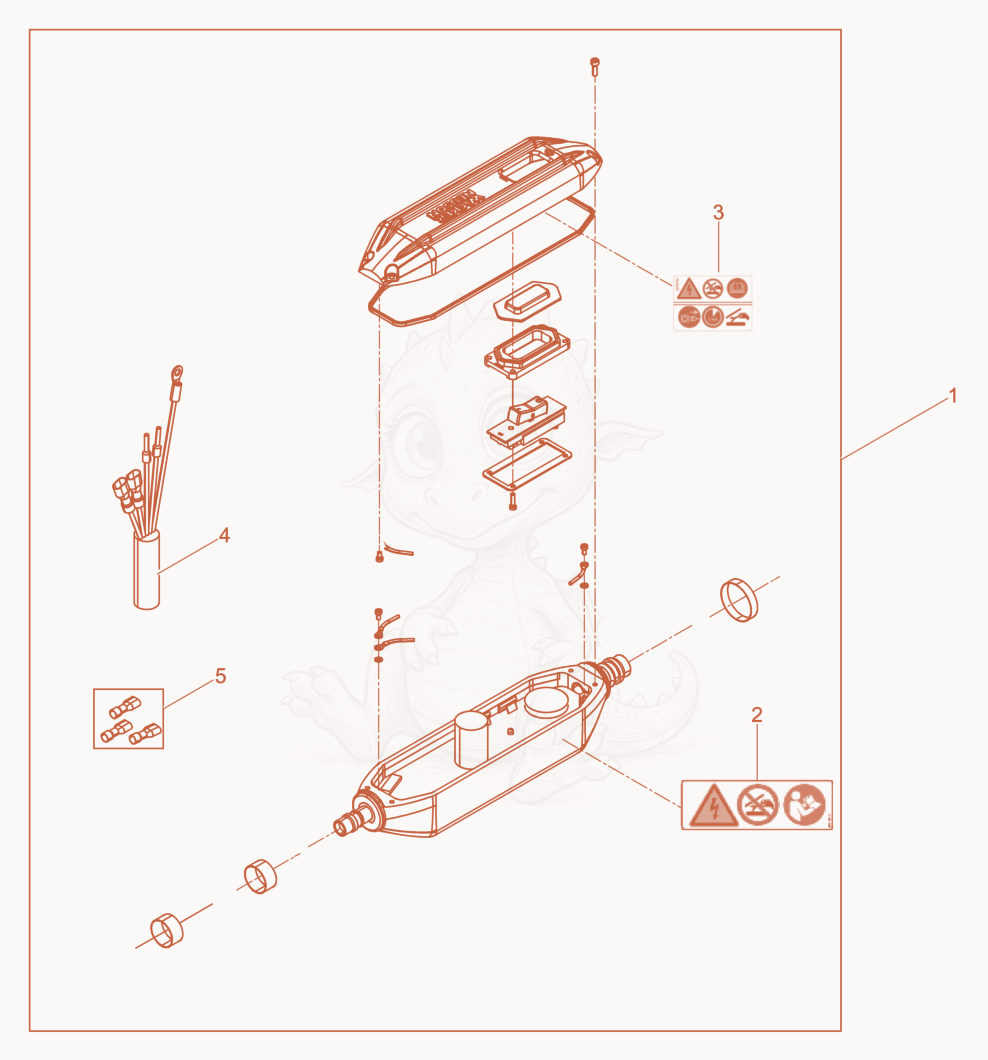 Exploded parts diagram of the Retrofit kit Converter of a Wacker Neuson IRFU38/230VGVCH, with numbered balloons