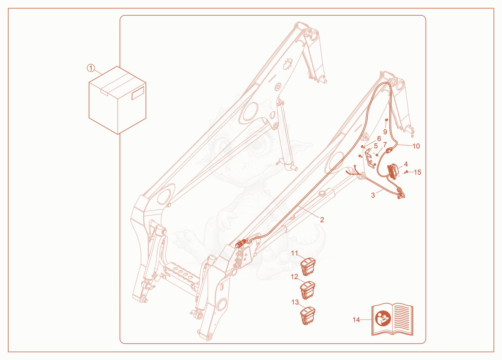 Exploded parts diagram of the Kit—14-pin Kit of a Wacker Neuson ST31(S08), with numbered balloons