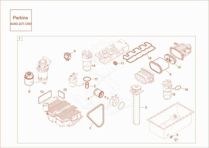 Exploded parts diagram of the service kit (2000h) (Option) of a Wacker Neuson EW65, with numbered balloons