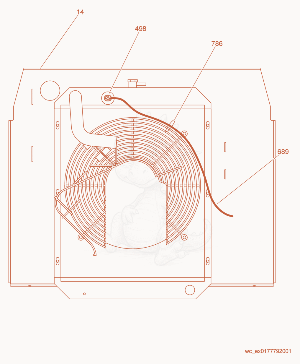 Exploded parts diagram of the Option-Low Coolant Shutdown of a Wacker Neuson G25, with numbered balloons