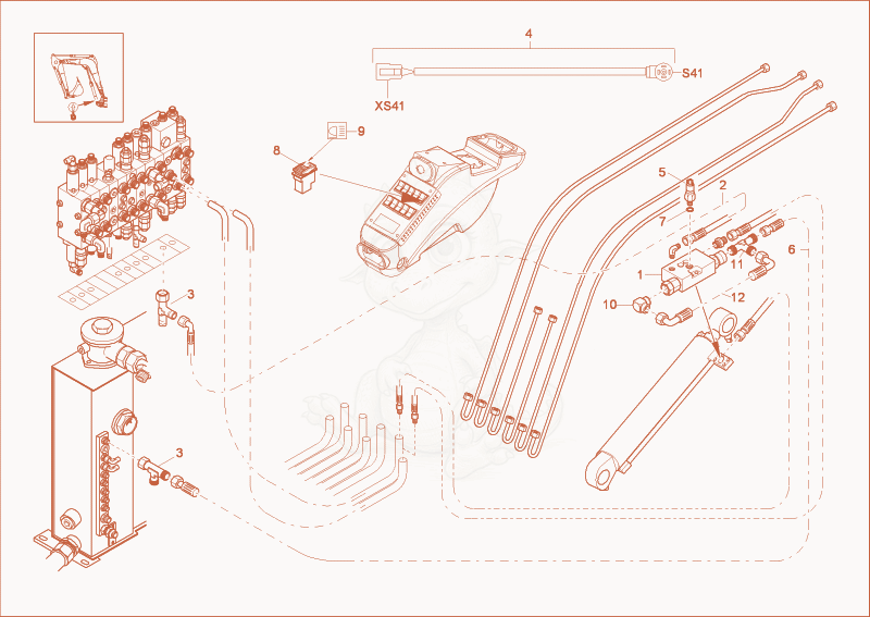 Exploded parts diagram of the stalling load warning g of a Wacker Neuson 2503, with numbered balloons