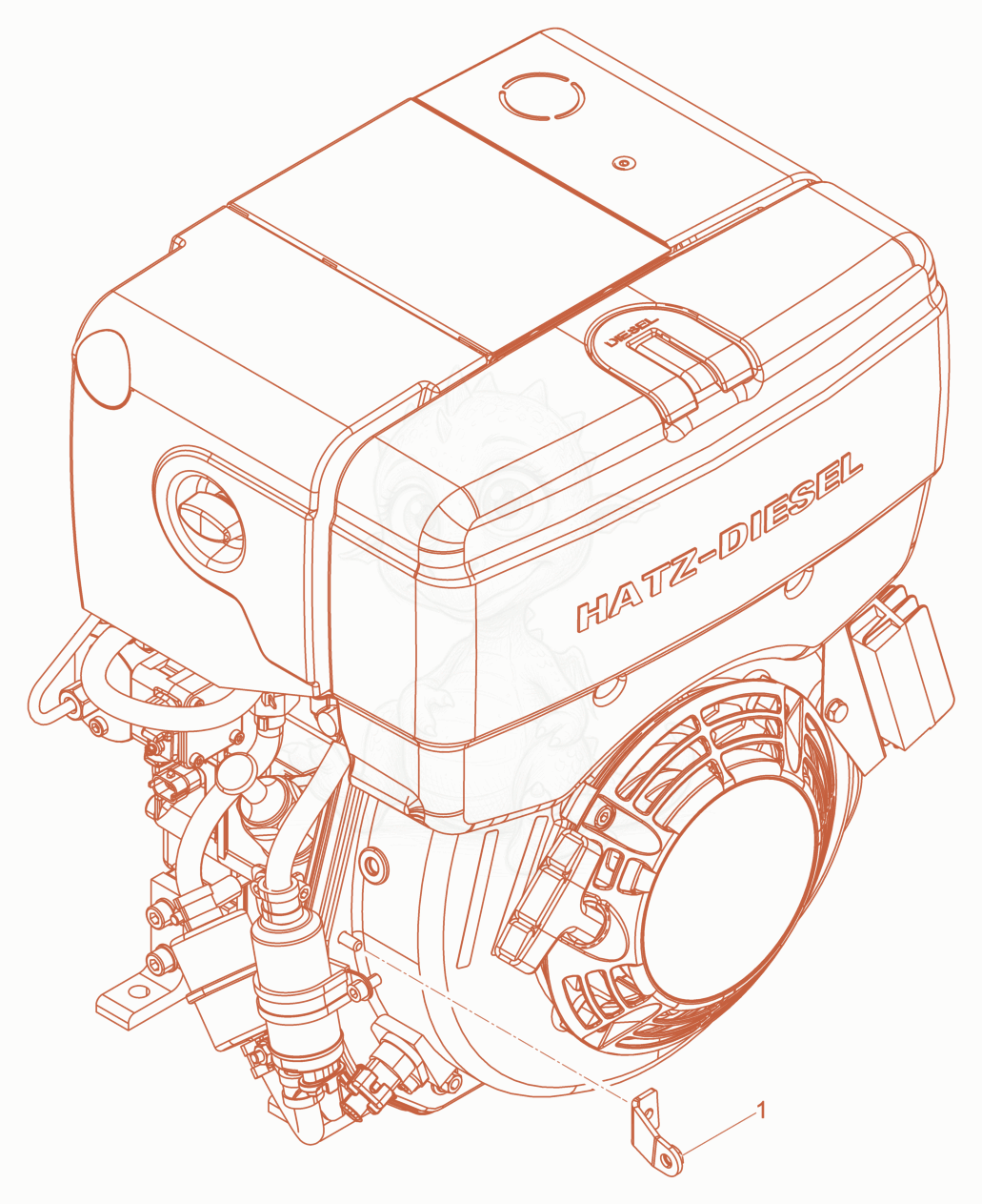 Exploded parts diagram of the Angle of a Wacker Neuson XPUKMAT, with numbered balloons