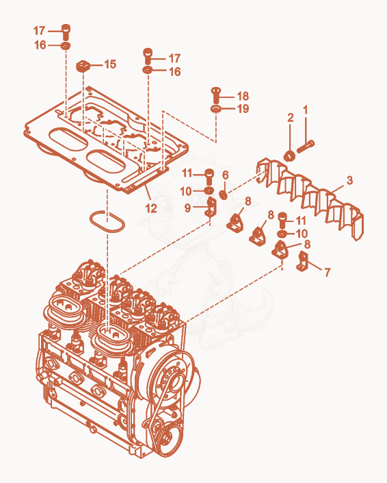 Exploded parts diagram of the Air Ducting of a Wacker Neuson RD25, with numbered balloons