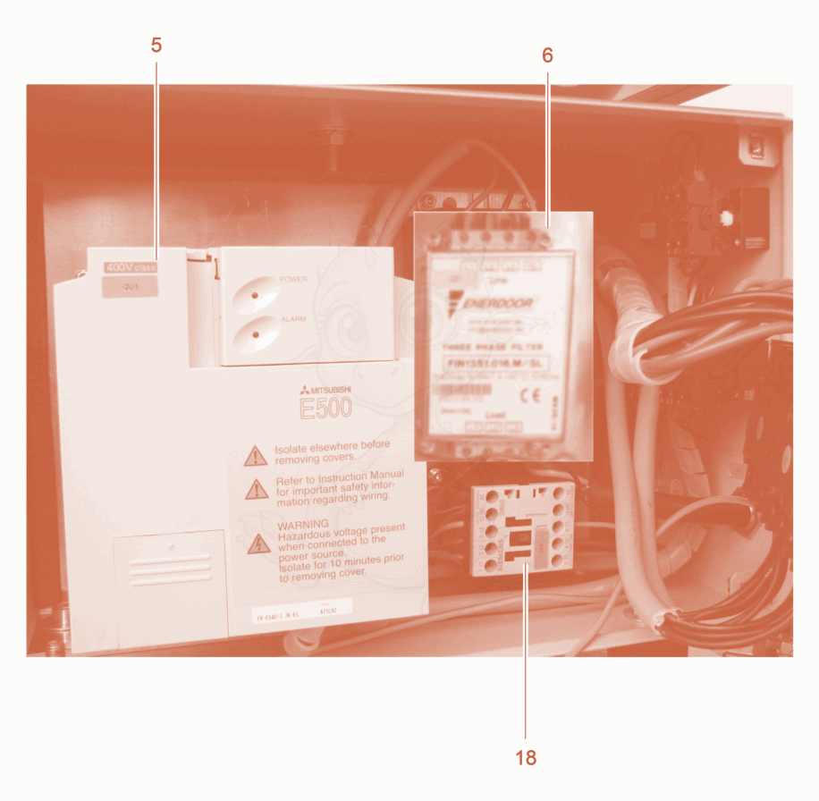 Despiece del Electric cpl. de una máquina Wacker Neuson FUEM/S75A6CEE-32A, con globos numerados