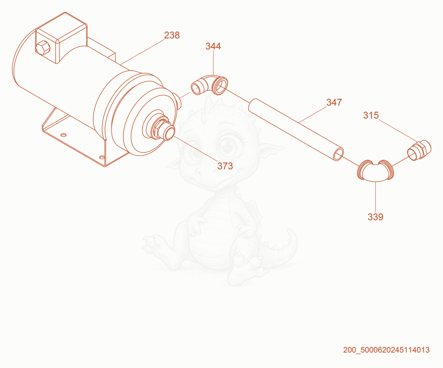 Exploded parts diagram of the Pump Cpl. of a Wacker Neuson PUREHEAT, with numbered balloons