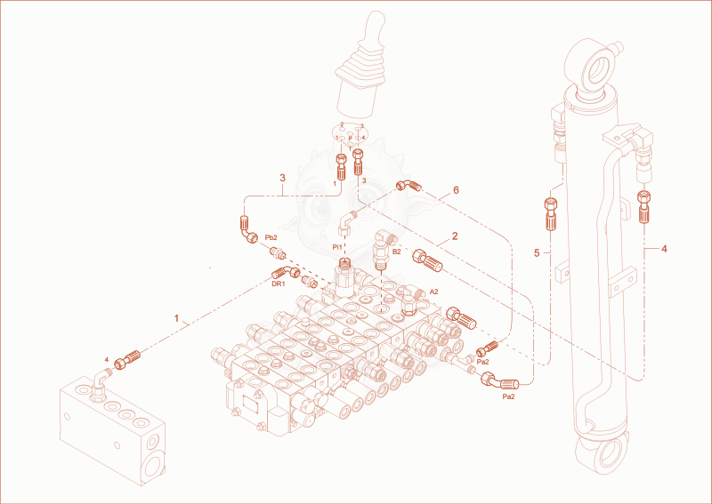 Exploded parts diagram of the LIFTING BOOM OPERATION of a Wacker Neuson ET35, with numbered balloons