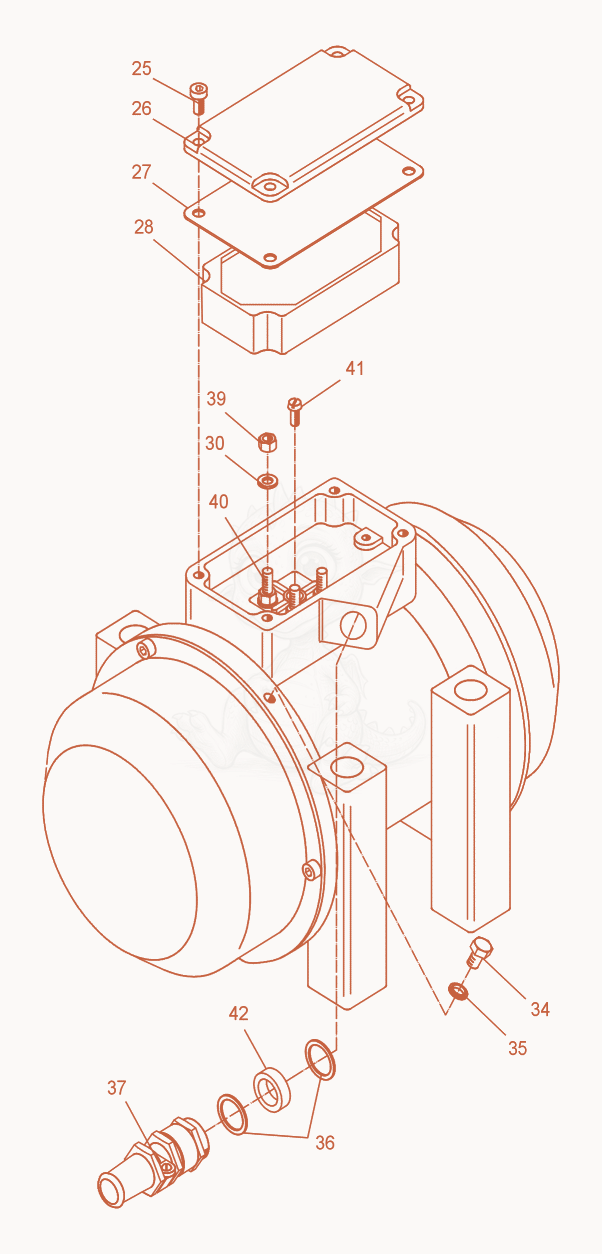 Exploded parts diagram of the External Vibrator cpl. of a Wacker Neuson AR43/10,8/046, with numbered balloons