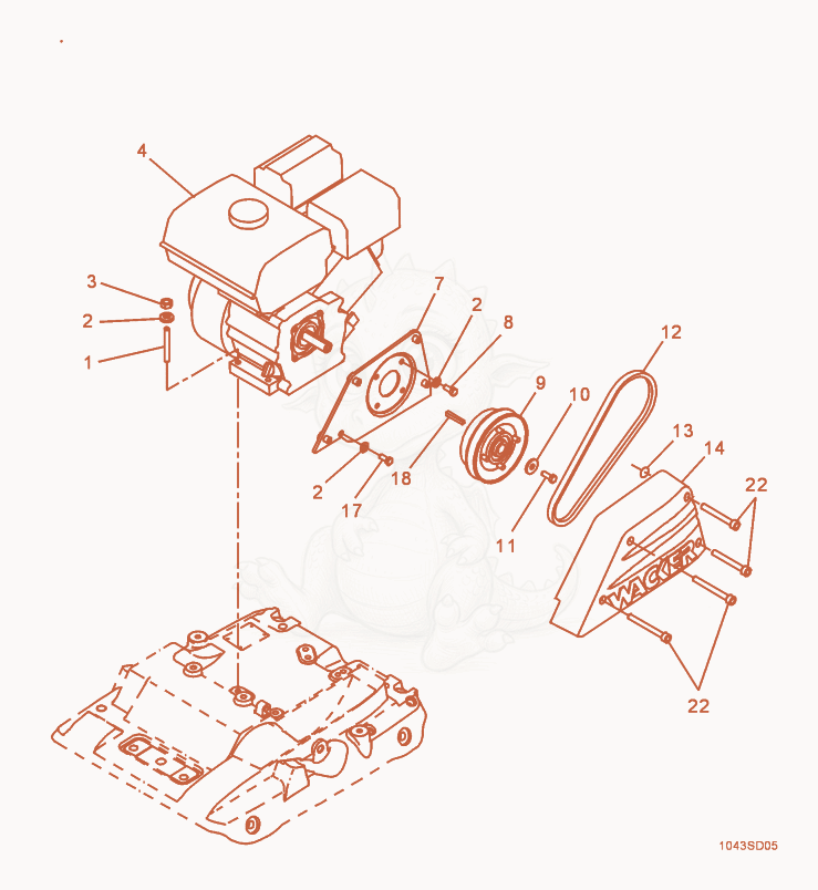 Exploded parts diagram of the Drive cpl. of a Wacker Neuson WP1550RW, with numbered balloons