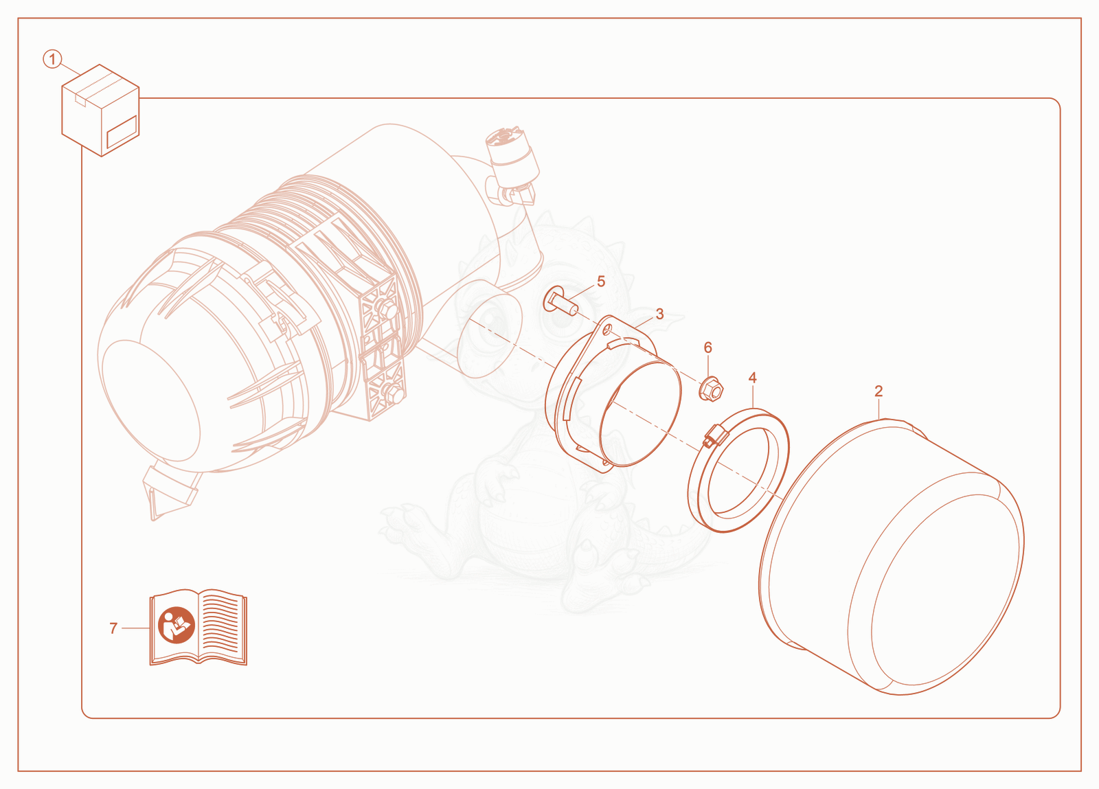 Exploded parts diagram of the Kit—Cyclonic Air Cleaner of a Wacker Neuson ST50, with numbered balloons