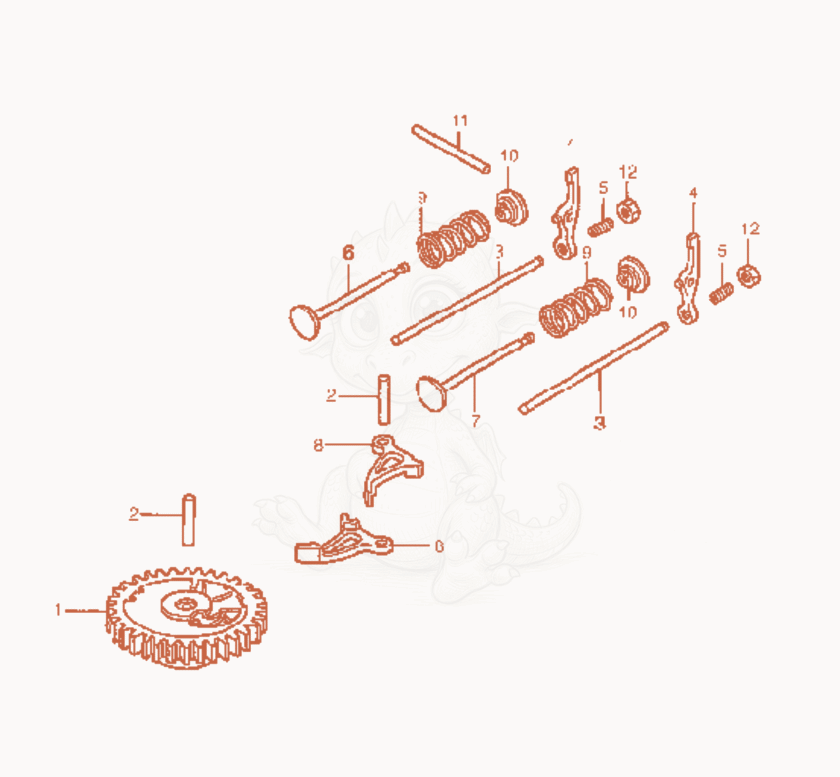 Exploded parts diagram of the Camshaft of a Wacker Neuson P31A, with numbered balloons