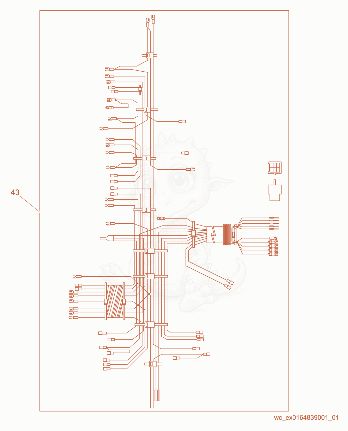 Exploded parts diagram of the Wiring Harness/Main of a Wacker Neuson GP6600, with numbered balloons