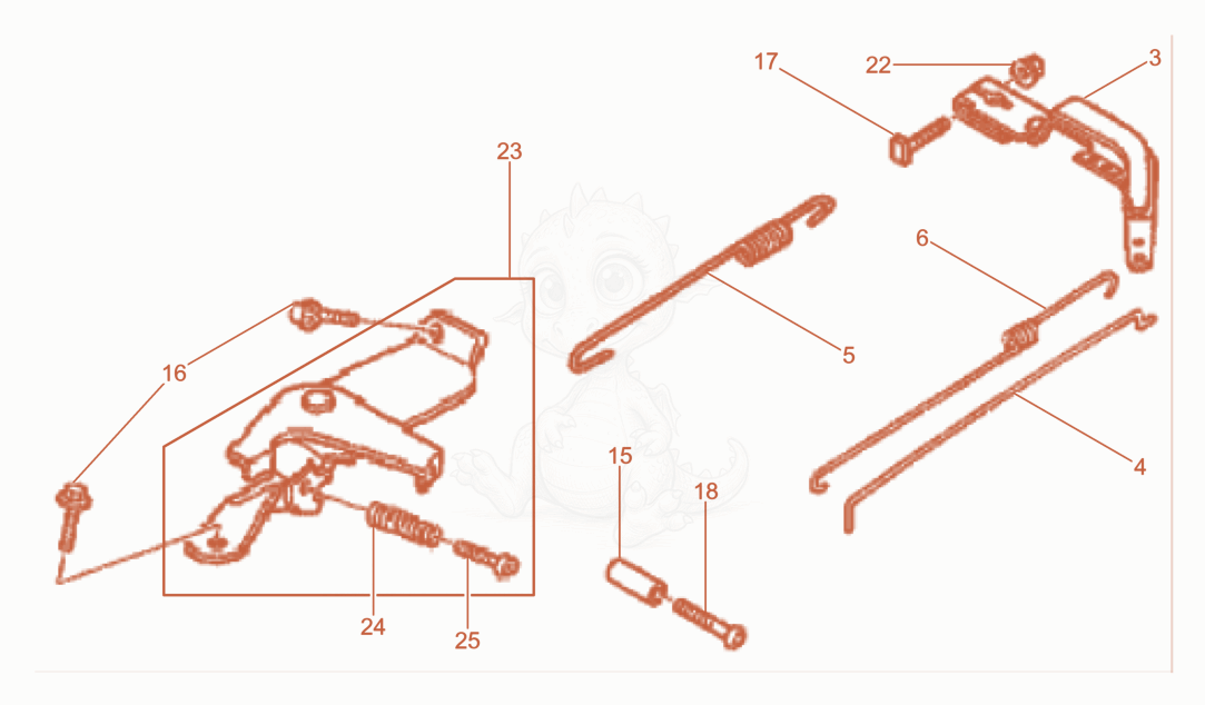 Exploded parts diagram of the Governor of a Wacker Neuson GV2500A, with numbered balloons