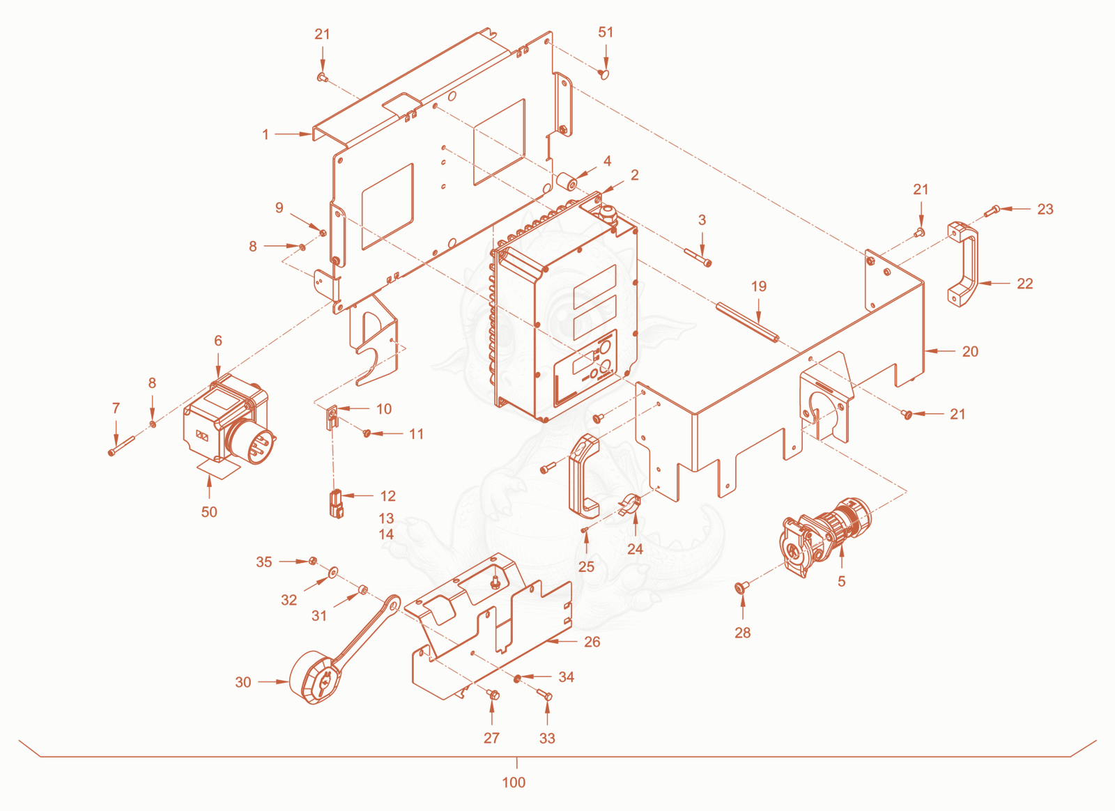 Exploded parts diagram of the electrical system of a Wacker Neuson RD24-100CE, with numbered balloons